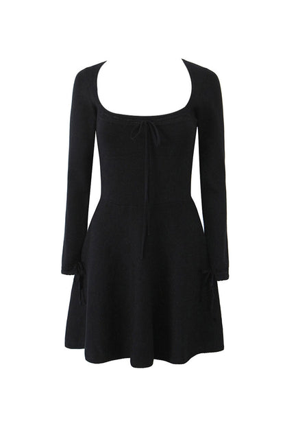 French Flare Örme Mini Elbise
