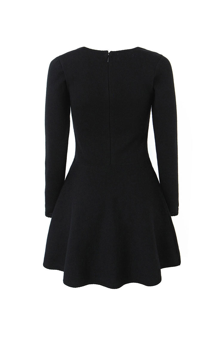 French Flare Örme Mini Elbise