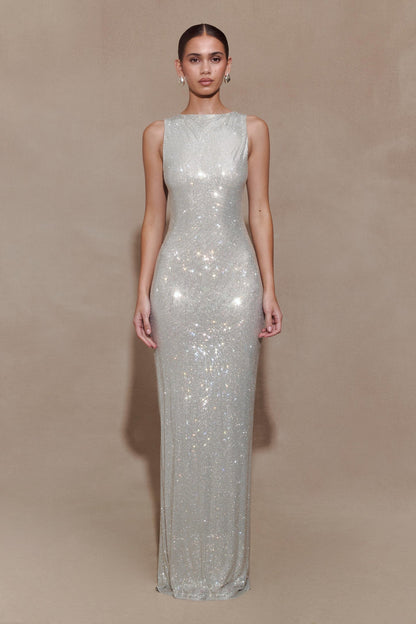 Rosalie Maxi Elbise-Gümüş