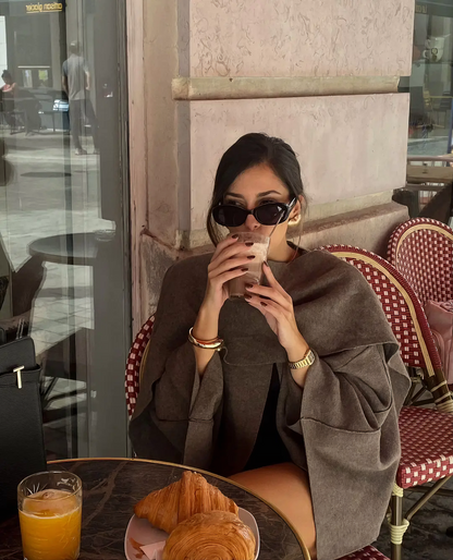 Bordo Şık Şal Yaka Kaban