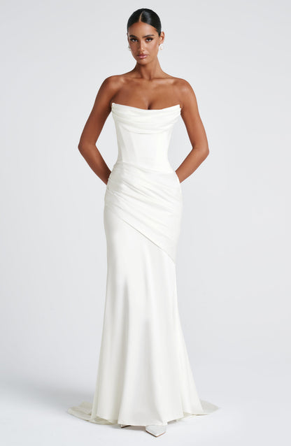 Kensington Maxi Elbise - Fildişi