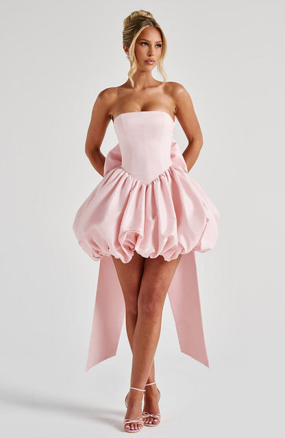 Lotus Mini Elbise - Pembe
