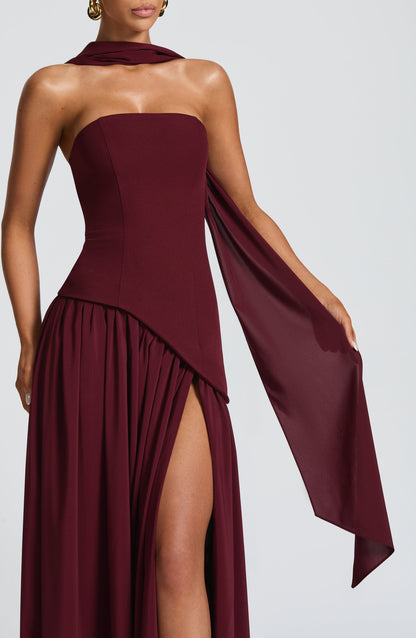 Maliyah Maxi Elbise - Bordo
