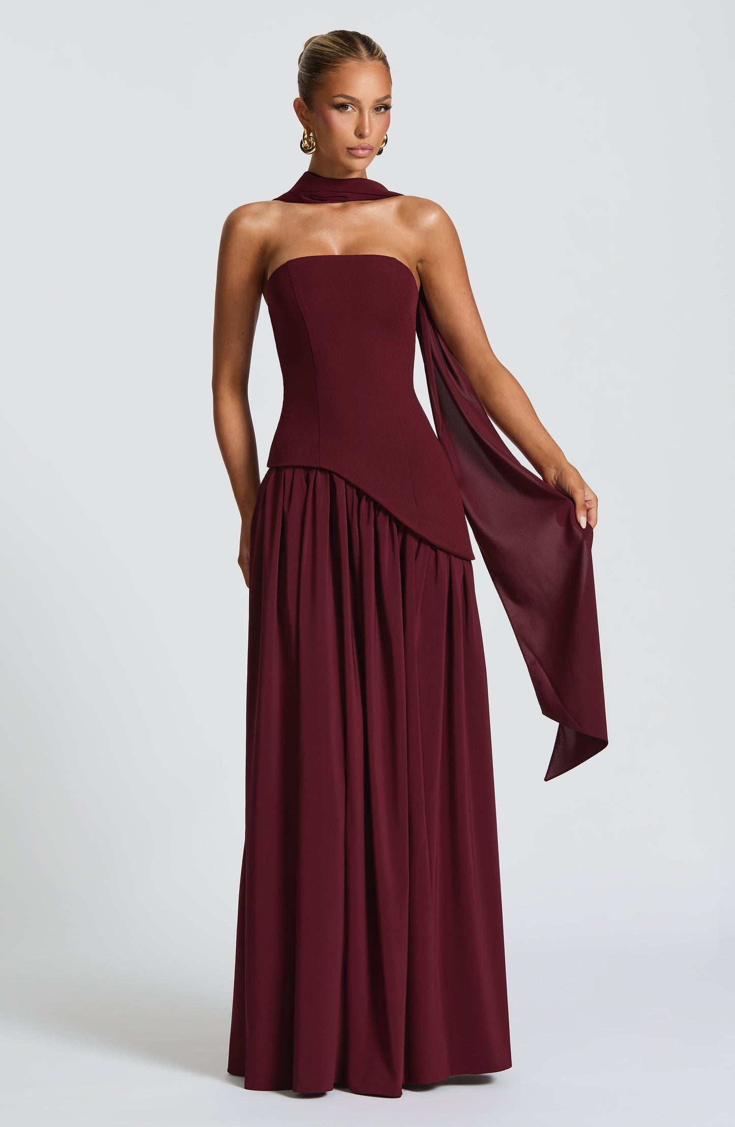 Maliyah Maxi Elbise - Bordo