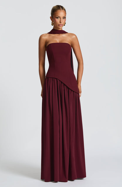 Maliyah Maxi Elbise - Bordo