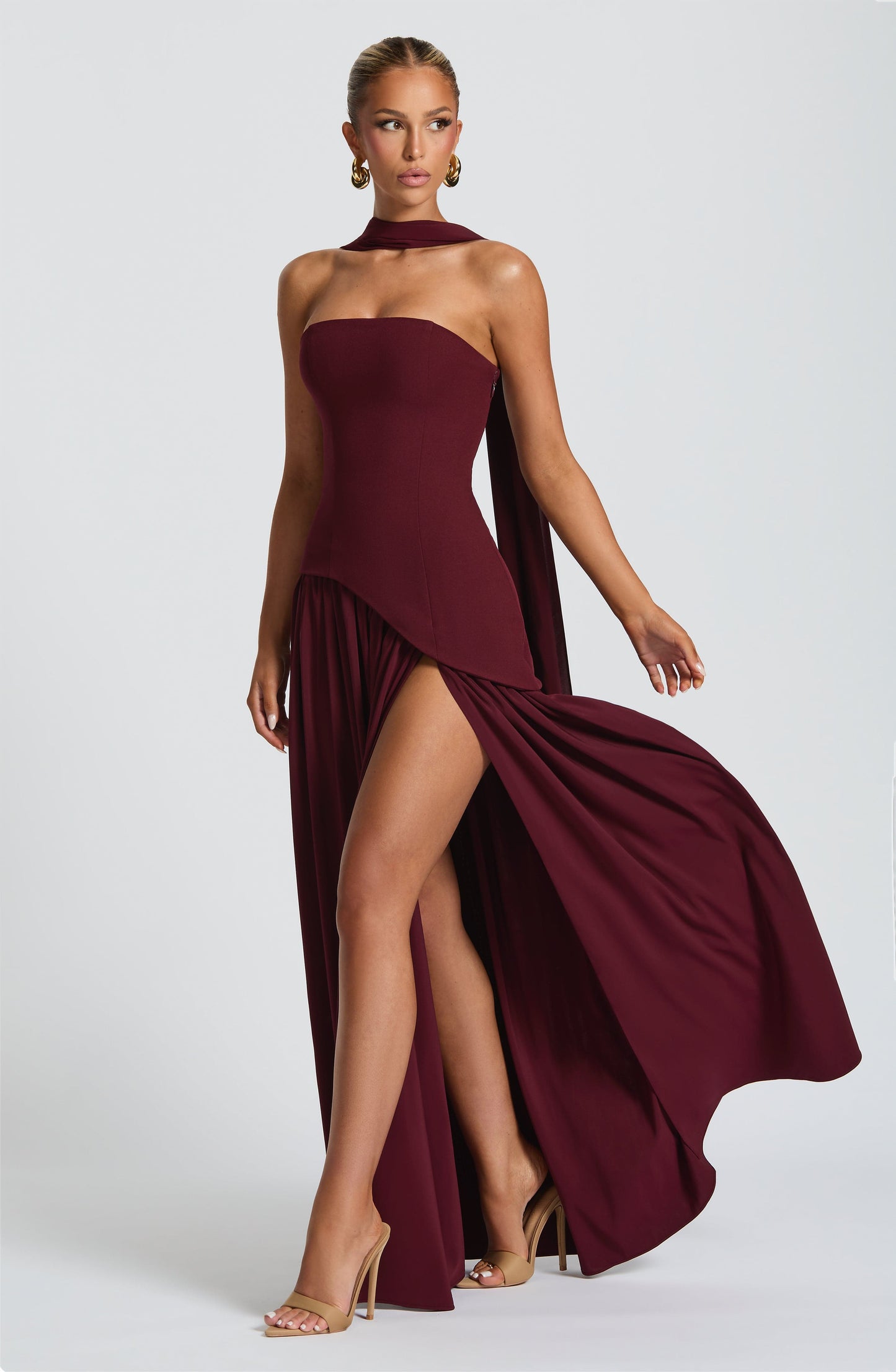 Maliyah Maxi Elbise - Bordo
