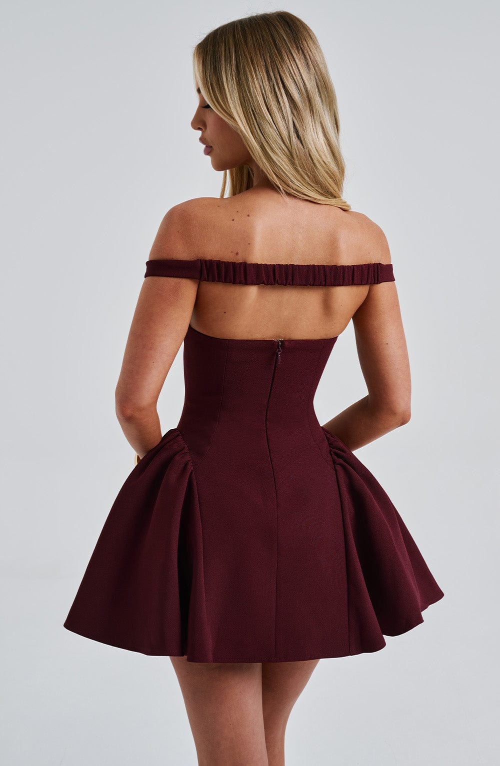 Marla Mini Elbise - Kiraz Rengi