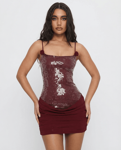 Saffron Mini Elbise- Pembe