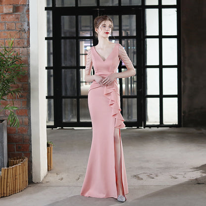 the Alexis ruffle gown