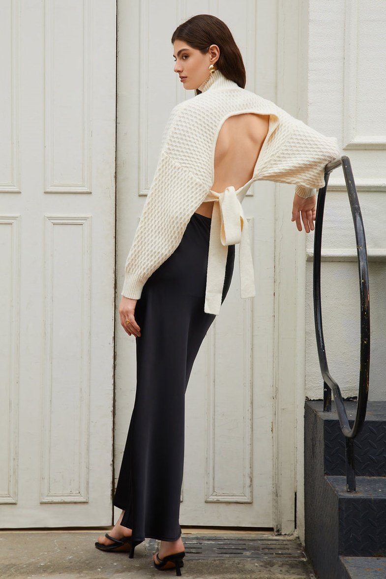 Sweter z odkrytym golfem Olga