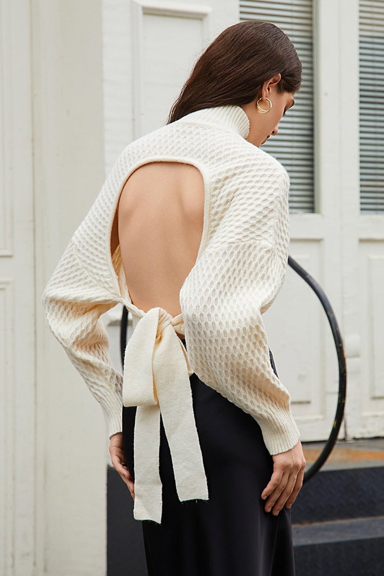 Sweter z odkrytym golfem Olga