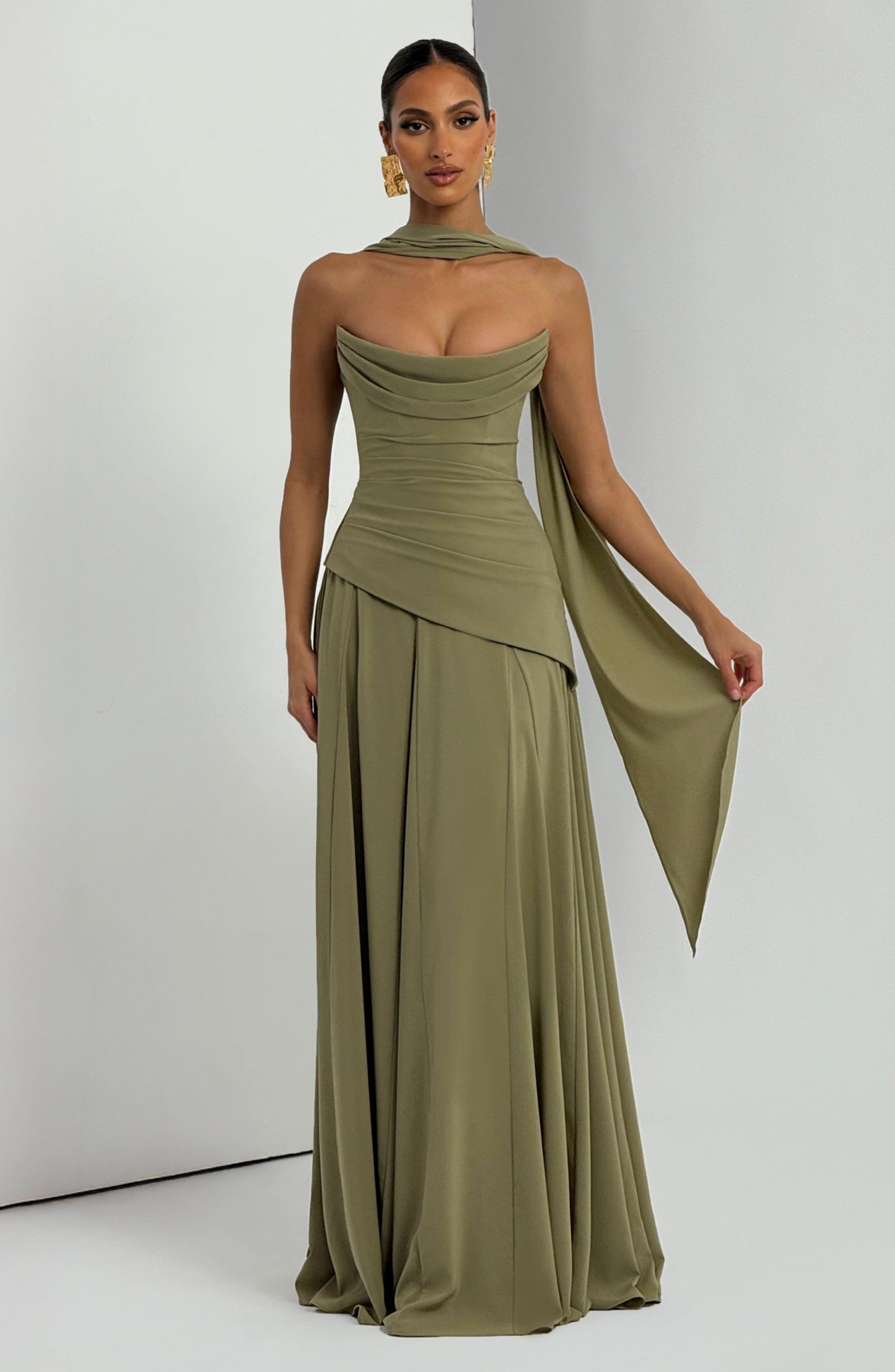 Patricia Maxi Elbise - Adaçayı Yeşili