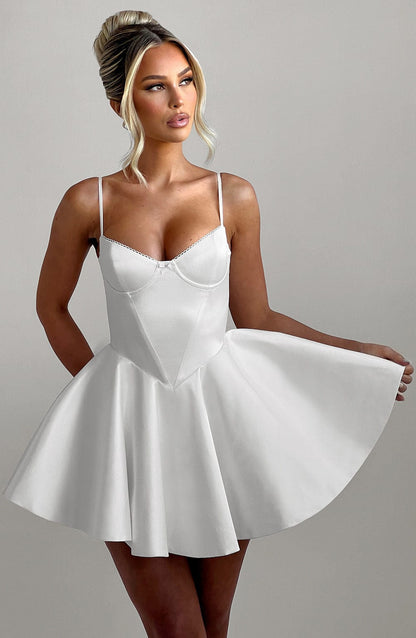 Poppy Mini Elbise - Fildişi