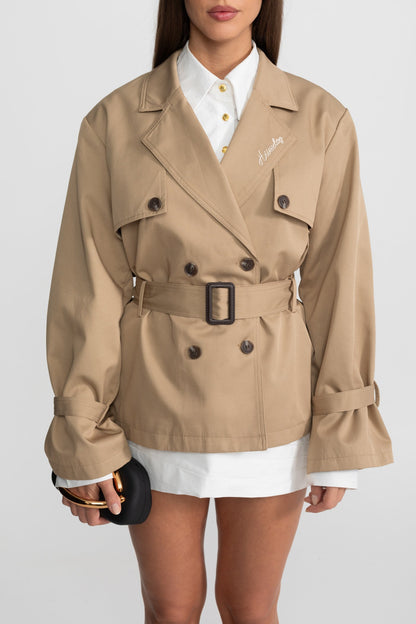 Kemerli Bel Detaylı, Kısa Kesim, Çift Sıralı Düzce Ceket