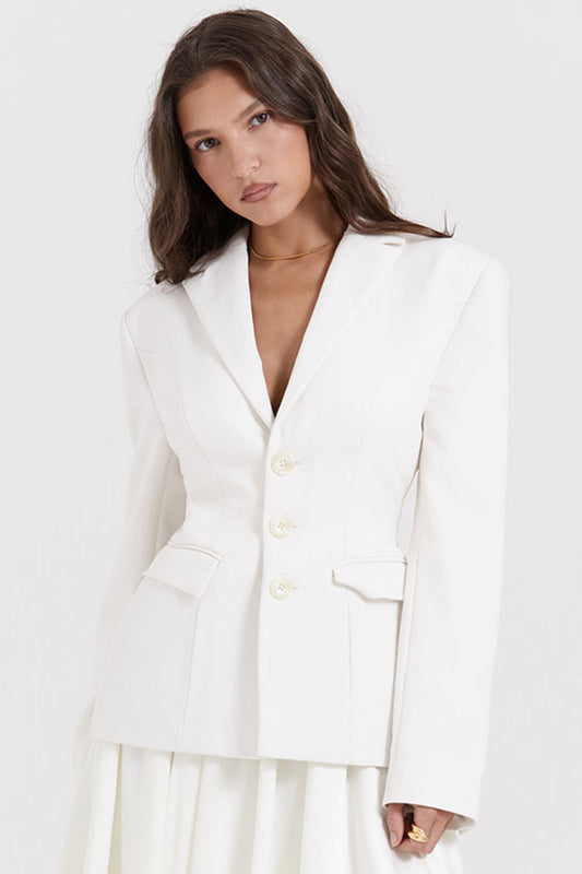 Sariah Ivory Contoured Custom-Made Blazer