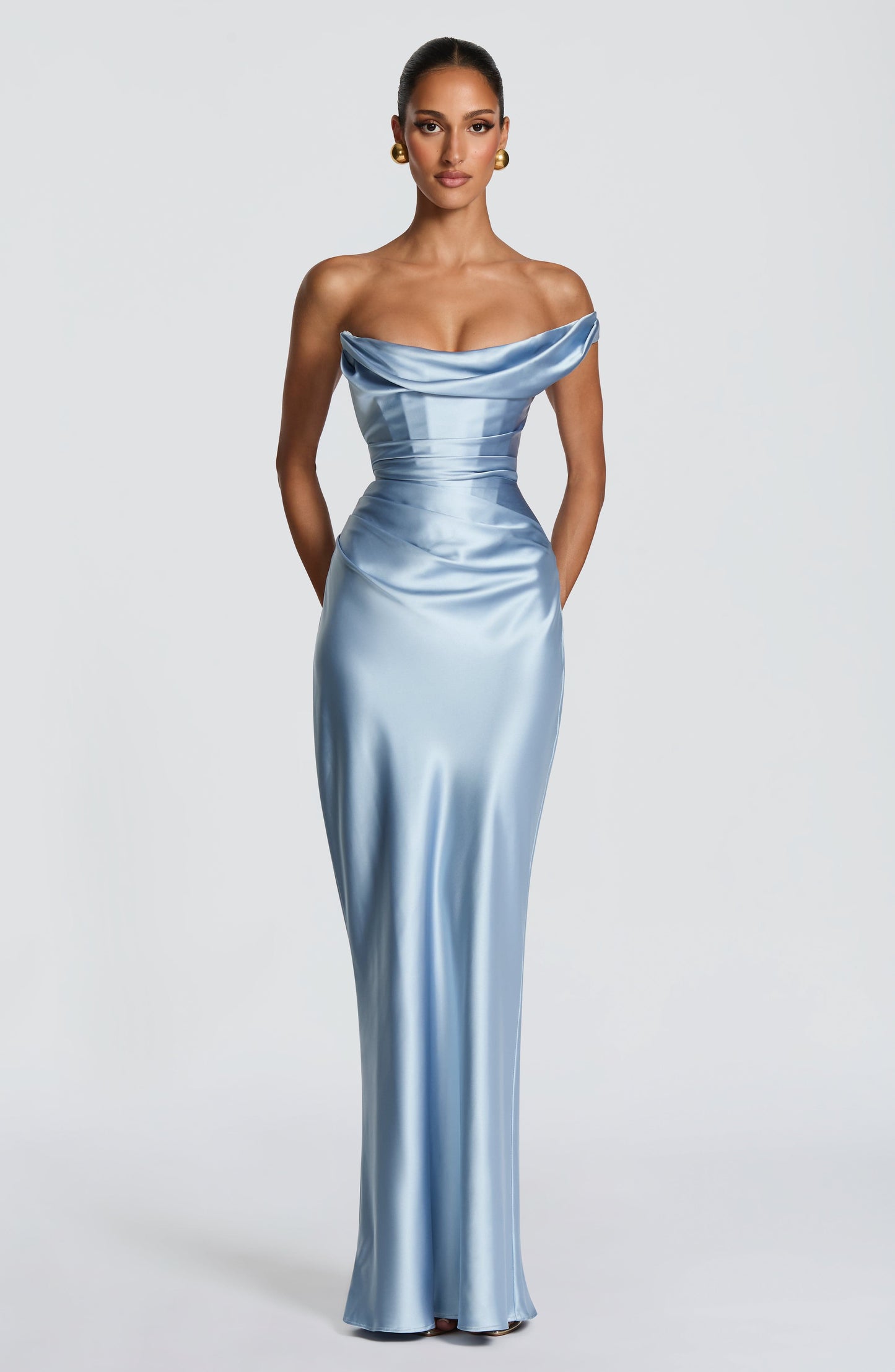 Thalassa Maxi Elbise - Buzul Mavisi