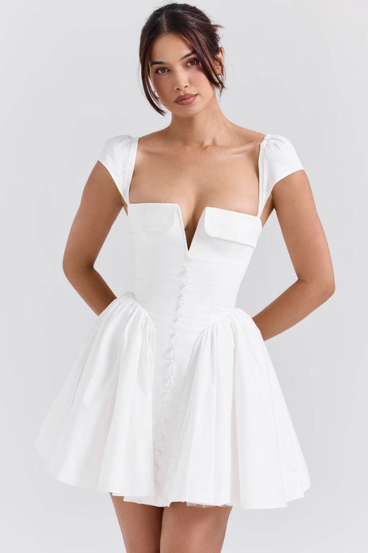 Vintage Parti Mini Elbise