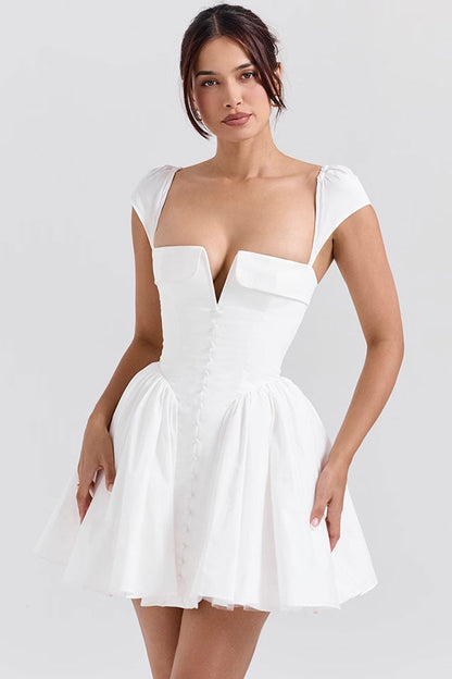 Vintage Parti Mini Elbise